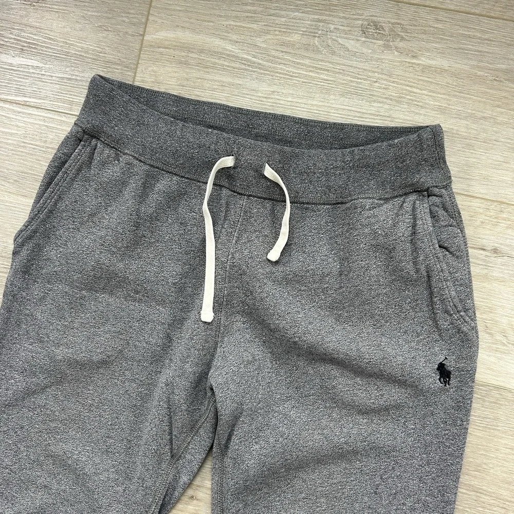 Polo Ralph Lauren Sweatpants Mens Small Gray Drawstring Hem Fleece Jogger Preppy